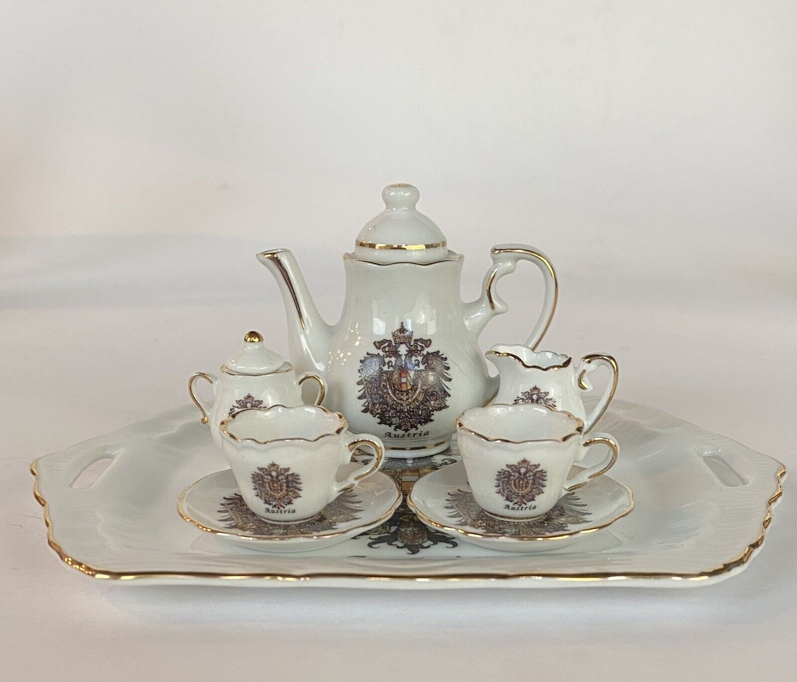 Vintage 10 Pc. Reutter Miniature Austria Tea Set