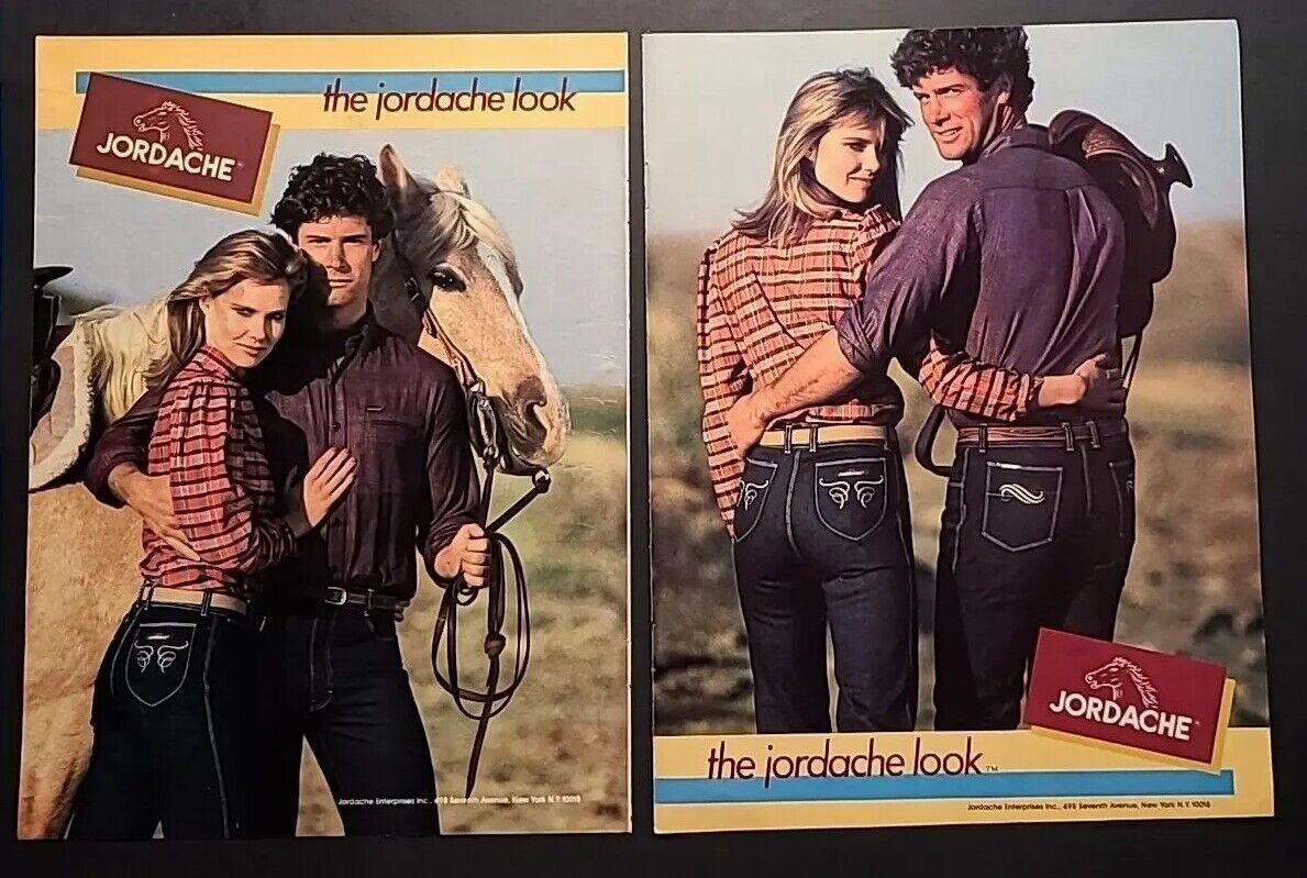 Lot of Two 1982 Jordache Clothing the jordache look 1980's Magazine Print Ads