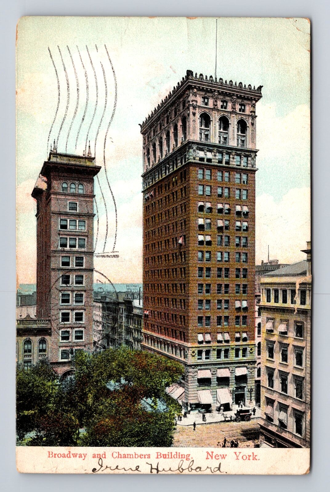 New York City NY-New York Broadway & Chambers Building, Vintage c1907 Postcard