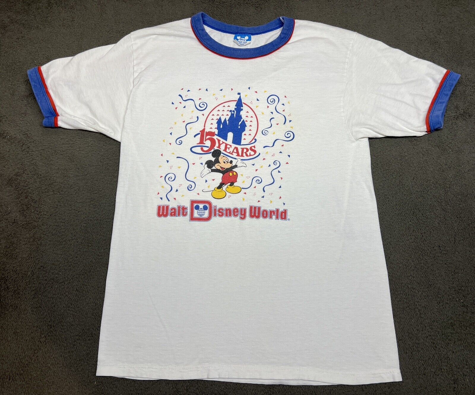 Vintage 1980s Walt Disney World 15th Anniversary Mickey Mouse T-Shirt Sz L