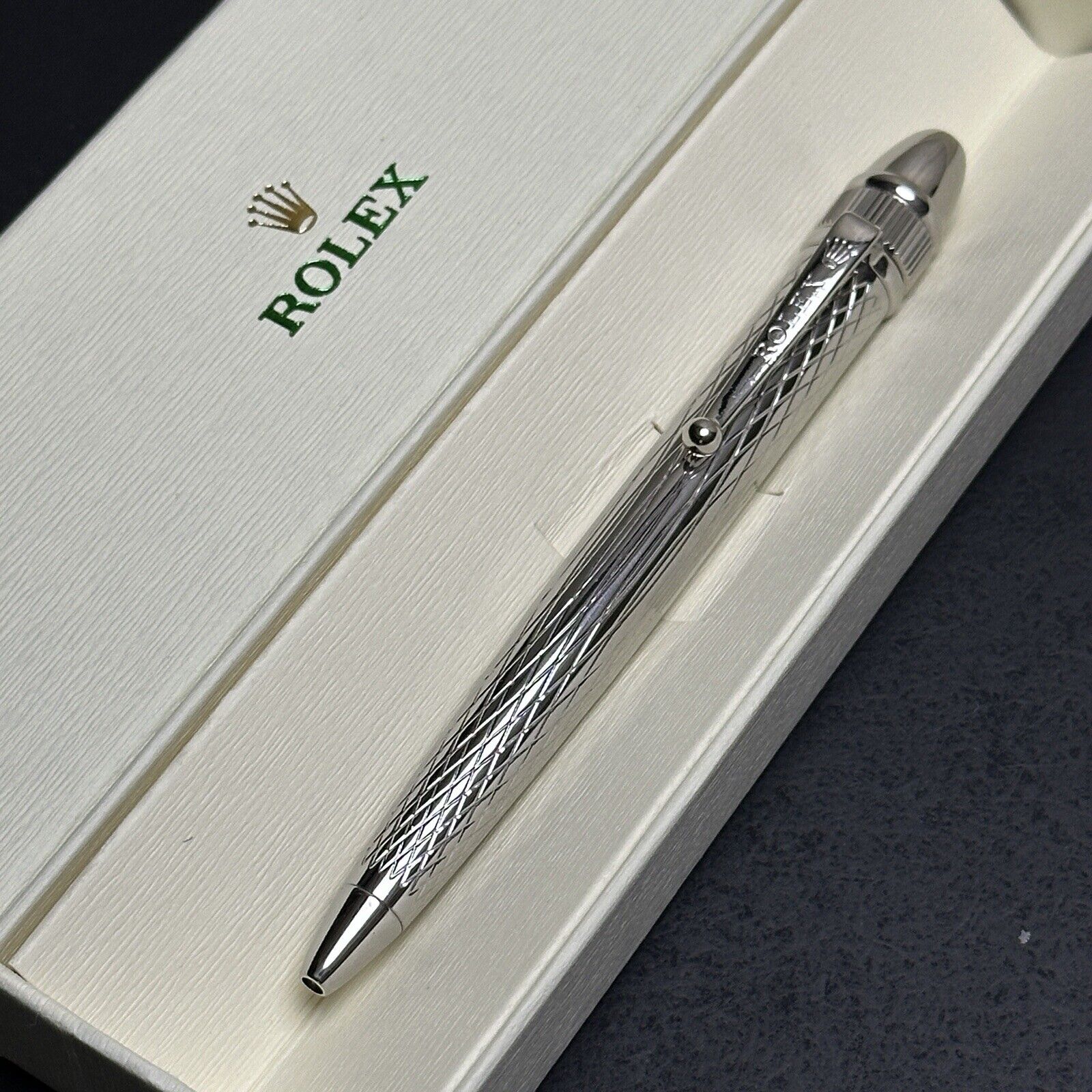 Rolex Ballpoint Silver Platinum Pen NEW RARE Novelty Collectible Pen
