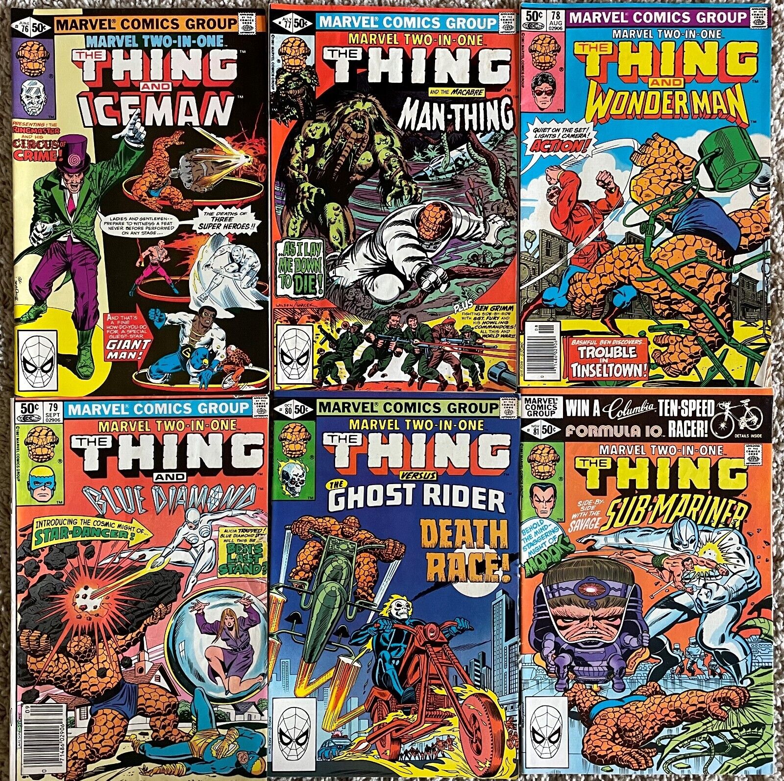 Marvel Two-In-One Lot #6 Marvel comics series from the 1970s
