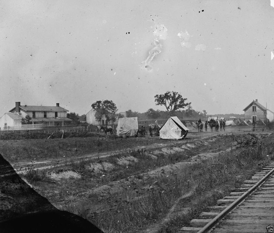 Union Federal Encampment near Railroad Rappahannock 8x10 US Civil War Photo