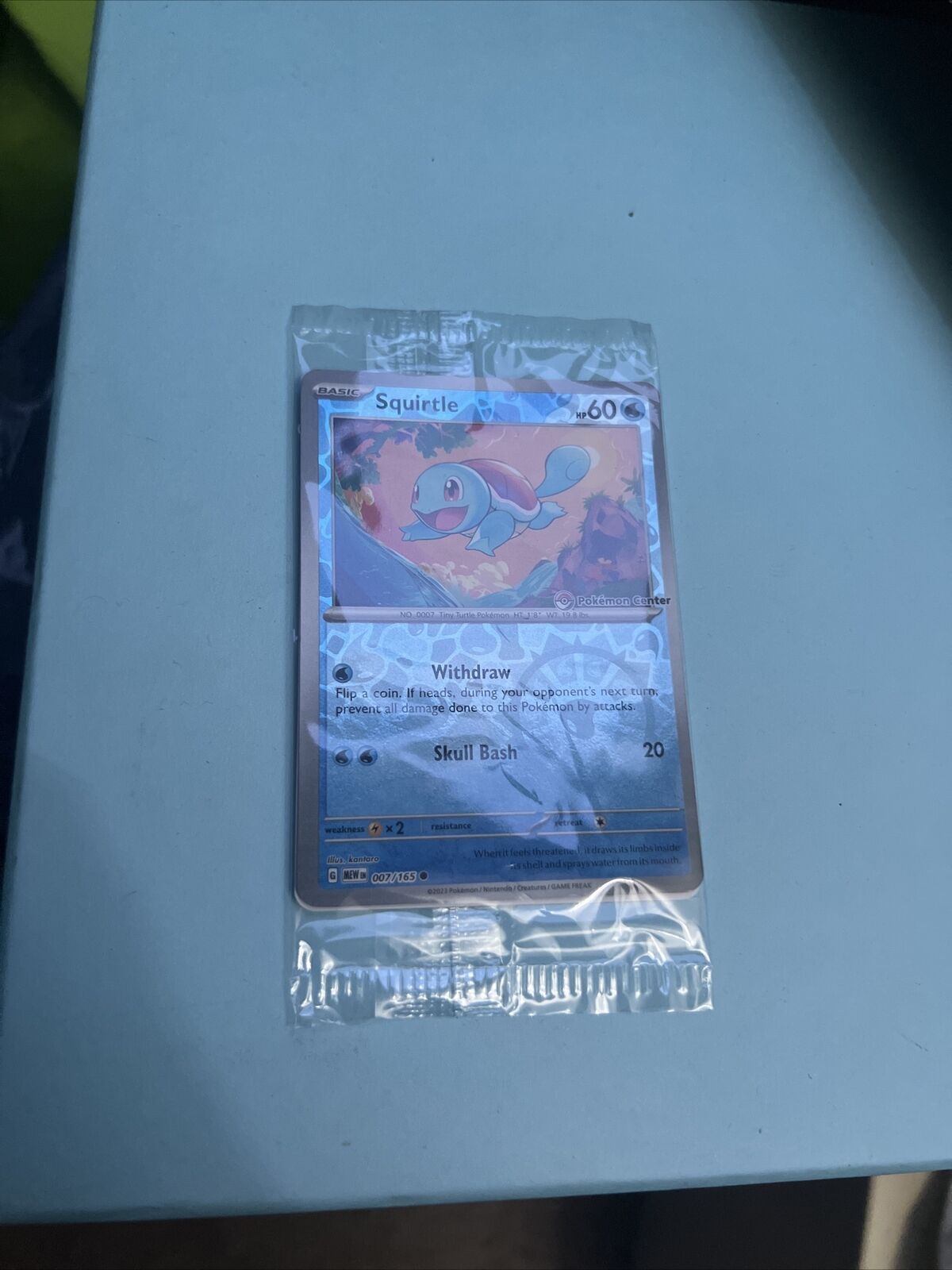 Squirtle 007/165 Pokemon Center Stamped 151 Promo Reverse Holo Card Sealed Rare