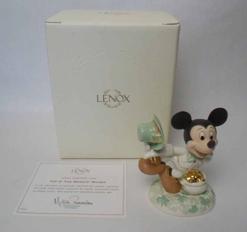 Lenox Walt Disney Showcase Top O' The Mornin Mickey Mouse Leprechaun Figurine