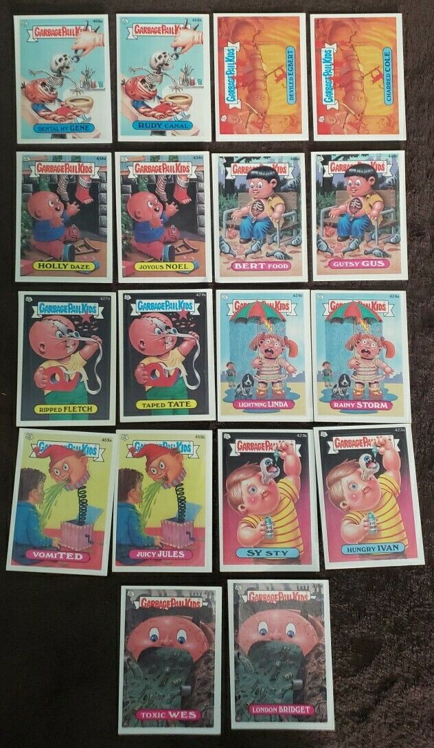 1987 Topps©️ (Lot=18) Garbage Pail Kids Cards stickers #400\'s Vintage Authentic 