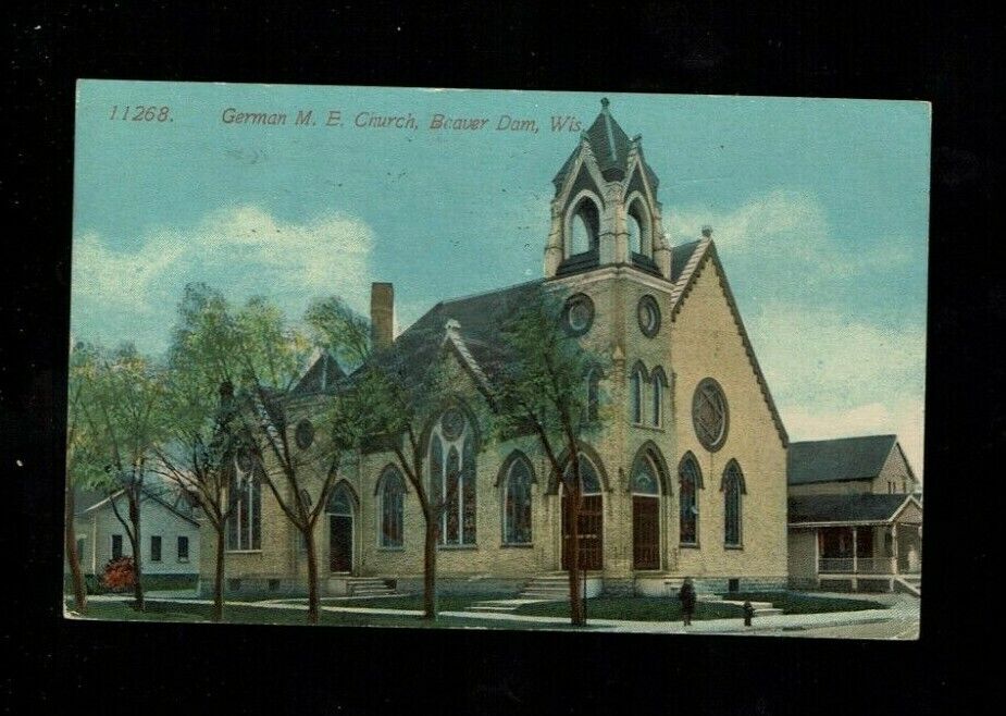 Beaver Dam,WI Wisconsin, German M. E. (Methodist Episcopal) Church, used 1915