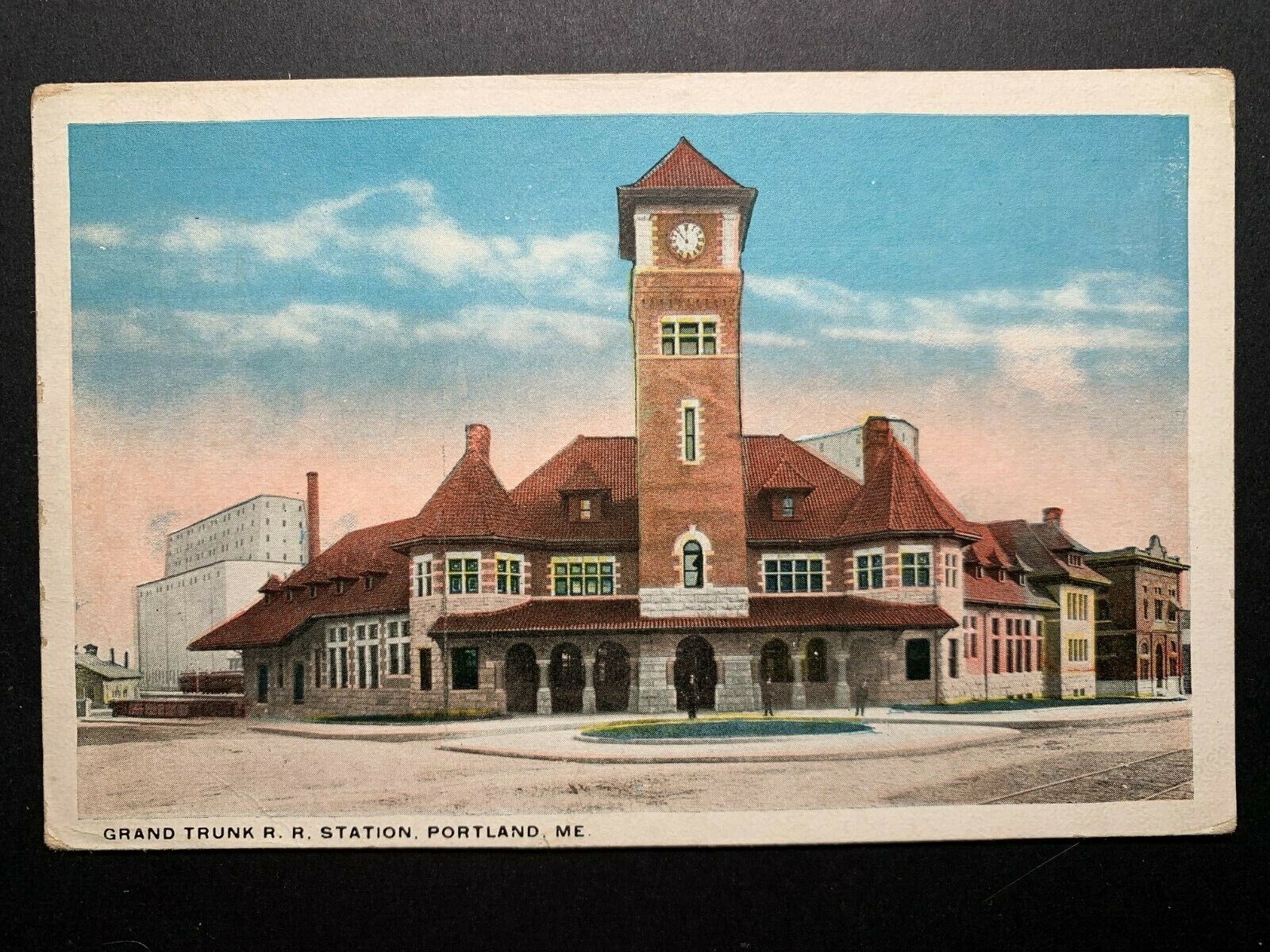 Postcard Portland ME - c1920s Grand Trunk Railroad Station