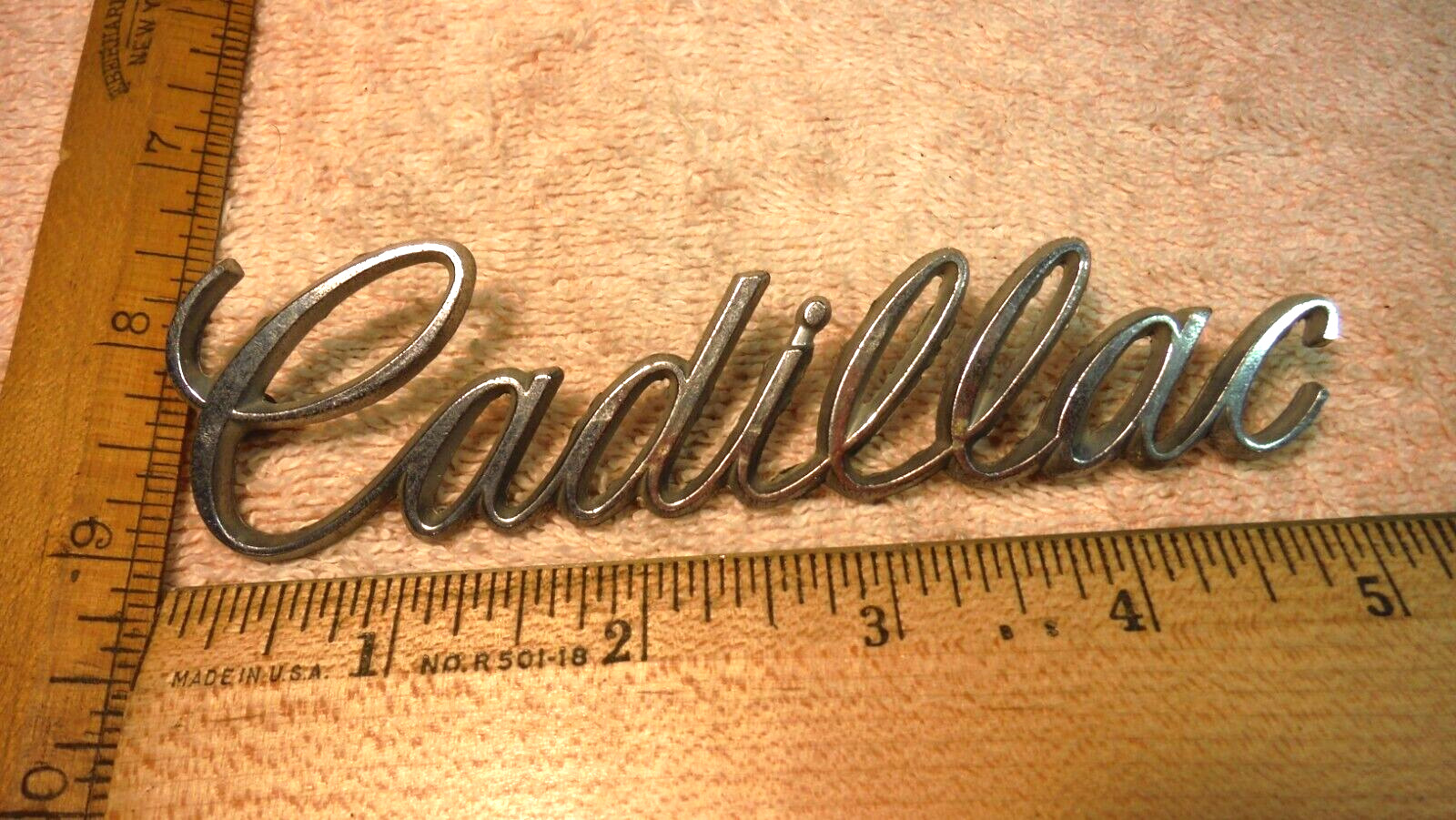 AT39 Cadillac Trunk Emblem Vintage Metal 1977-80 #9834648 DeVILLE SEVILLE 