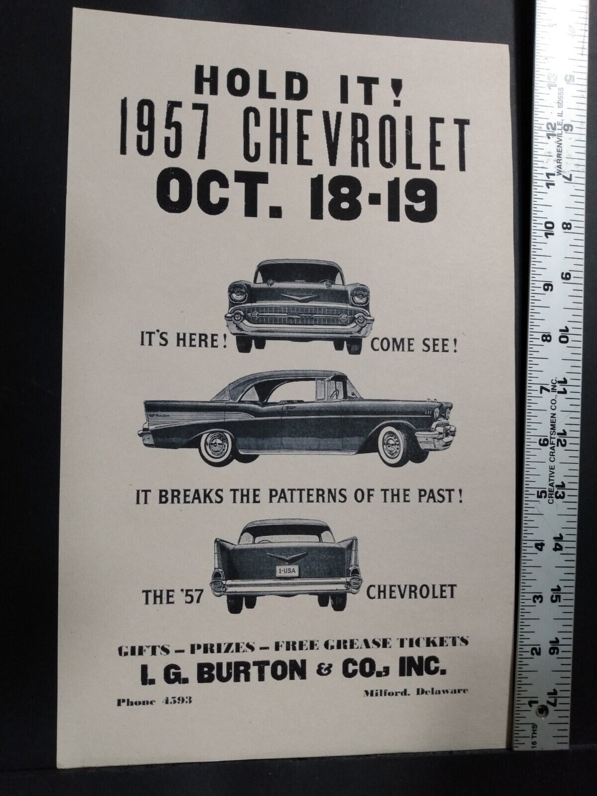 1957 Chevrolet Broadside 57 Chevy Milford Delaware  \