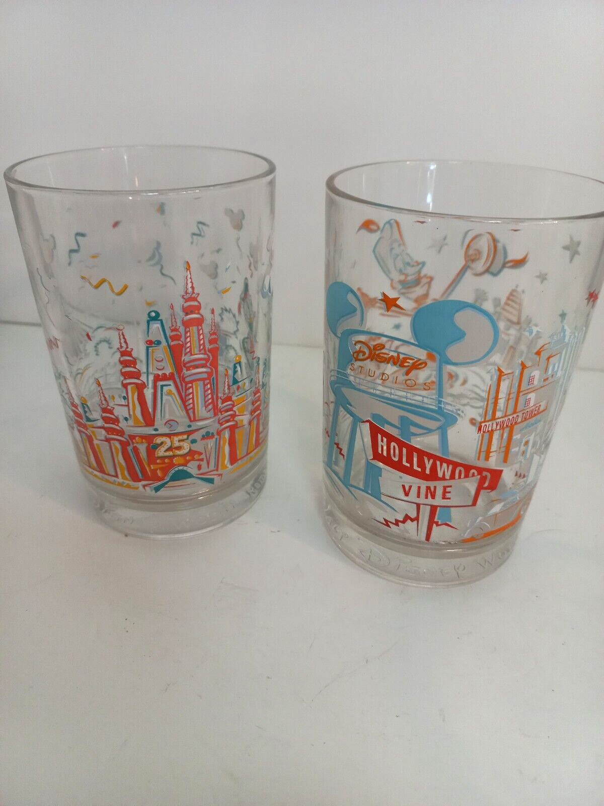 Vintage 1990s Disney World Drinking Glasses Set/2