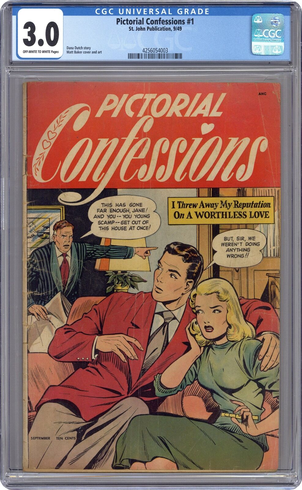 Pictorial Confessions #1 CGC 3.0 1949 4256054003