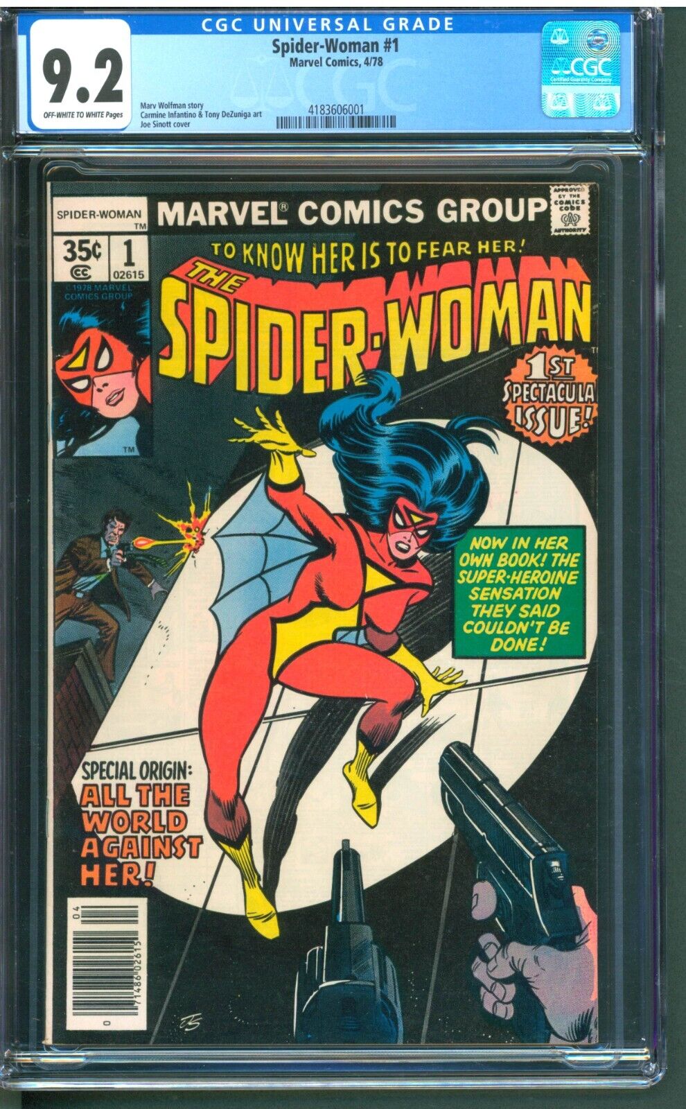SPIDER-WOMAN #1   CGC 9.2 NM-  NICE OFF WHITE TO WHITE PAGES  KEY ISSUE