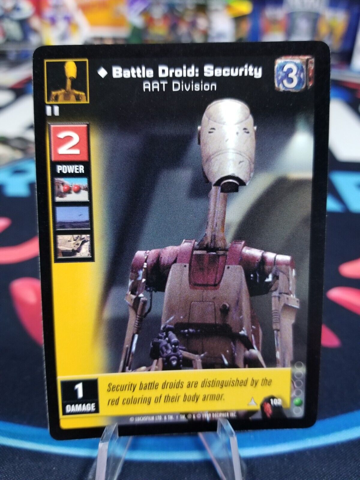 1999 YOUNG JEDI CCG BATTLE DROID: SECURITY #102 MENACE OF DARTH MAUL STAR WARS