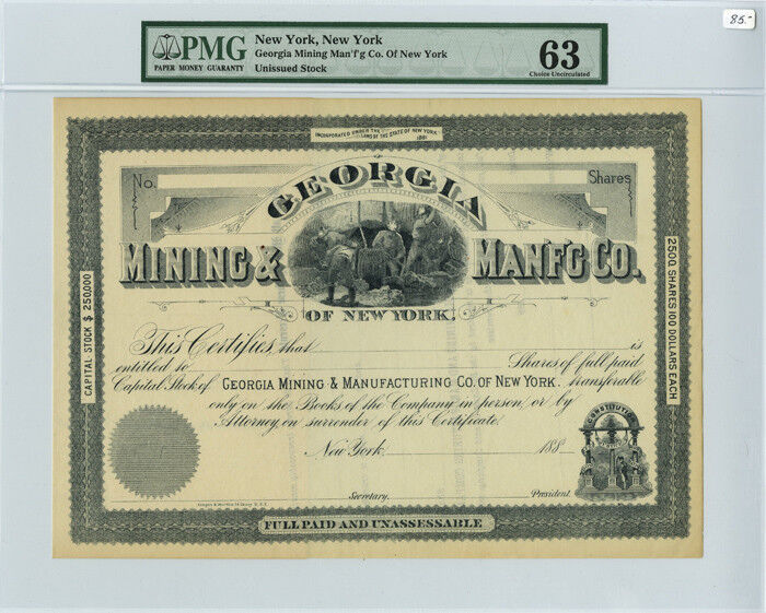Georgia Mining and Manufacturing Co. of New York - Mining Stocks