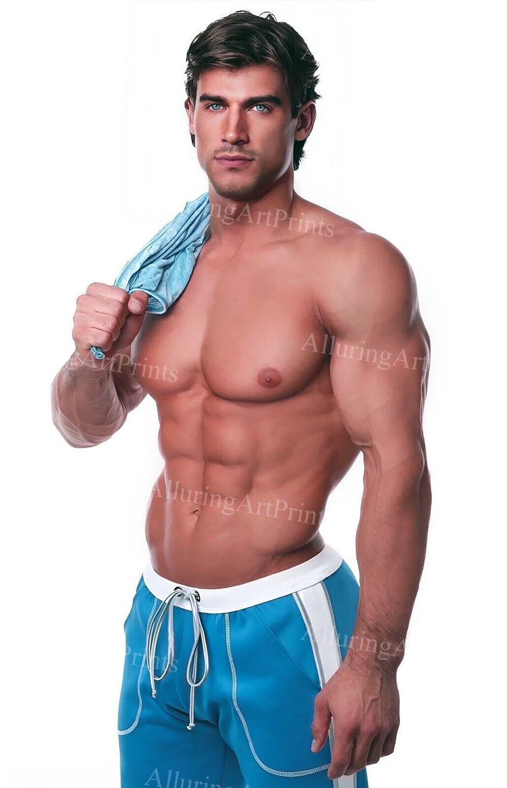 13x19 Male Model Photo Print Muscular Handsome Beefcake Shirtless Hunk -AA447