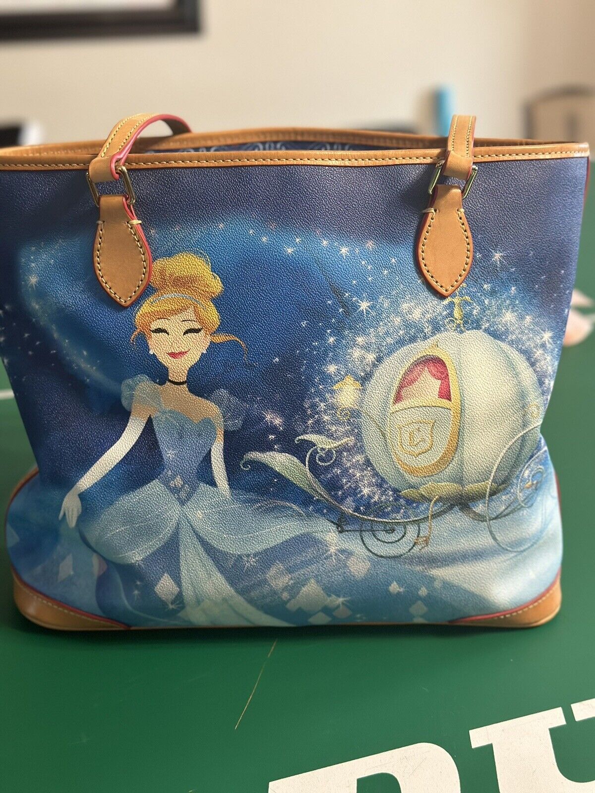 Used Disney Dooney & Bourke Cinderella Carriage Shopper Tote Bag Purse