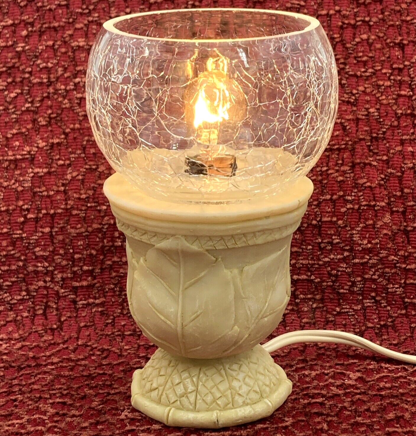 Crackle Glass & Resin Table Lamp Nightlight Small 5.5\
