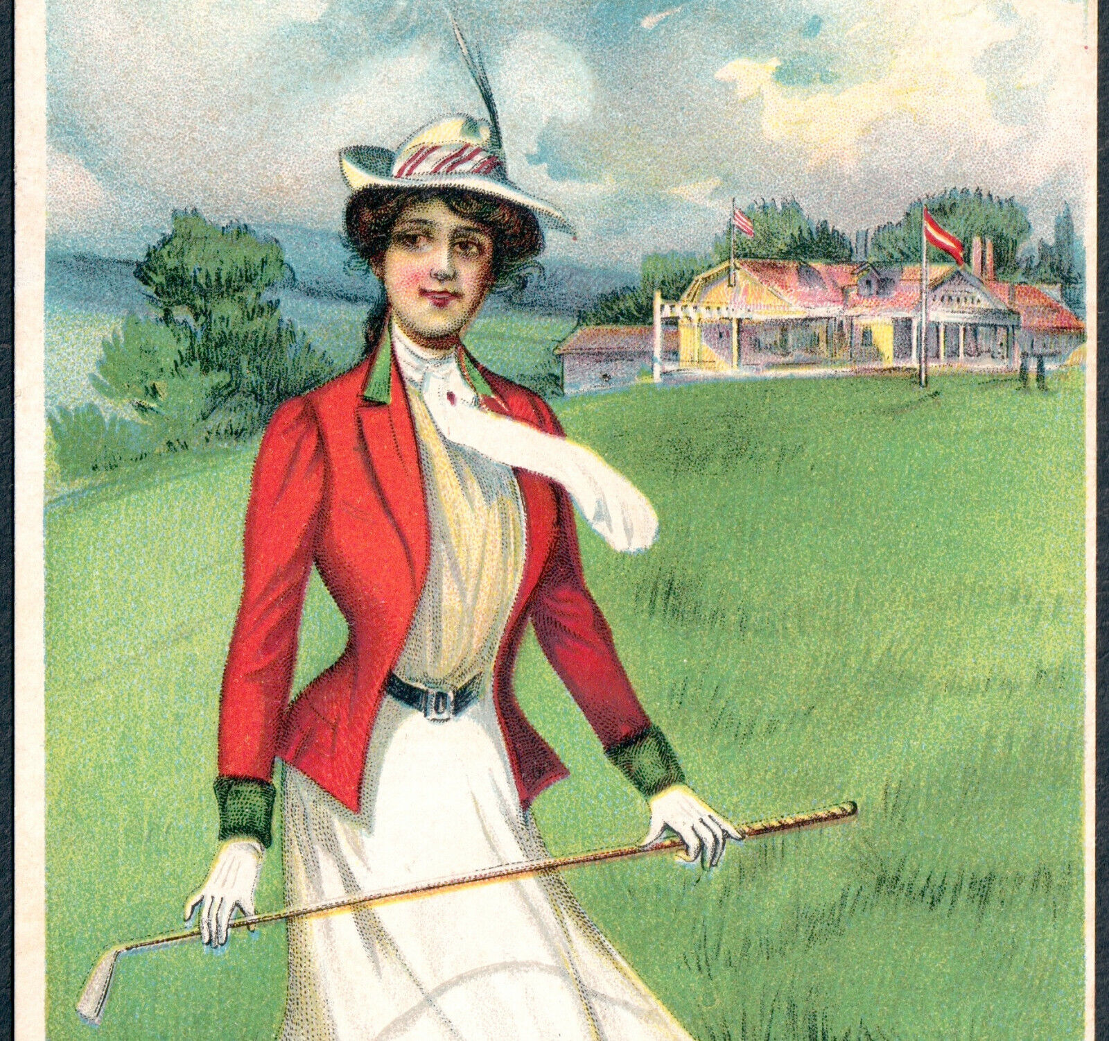 19th Century Golf Card Country Club Womens Sports Witch Hazel Cure Marlboro NY