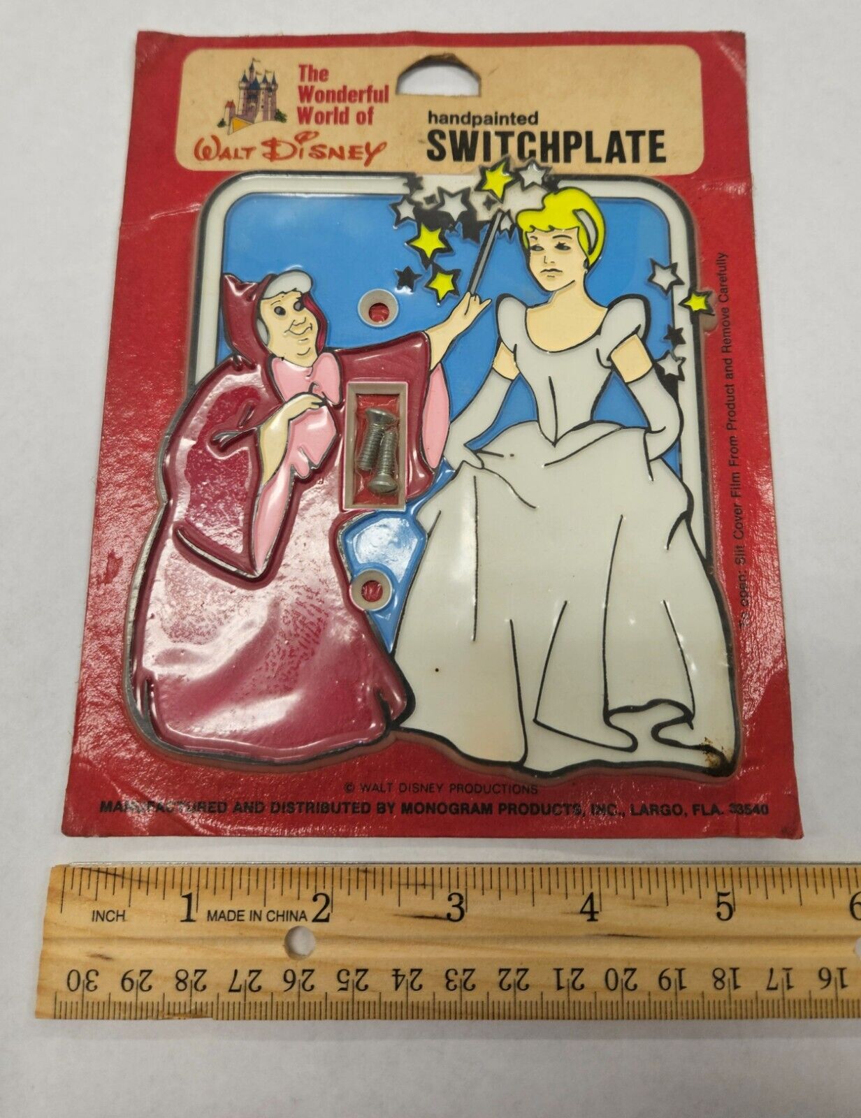 Vintage Walt Disney Handpainted Cinderella Switchplate