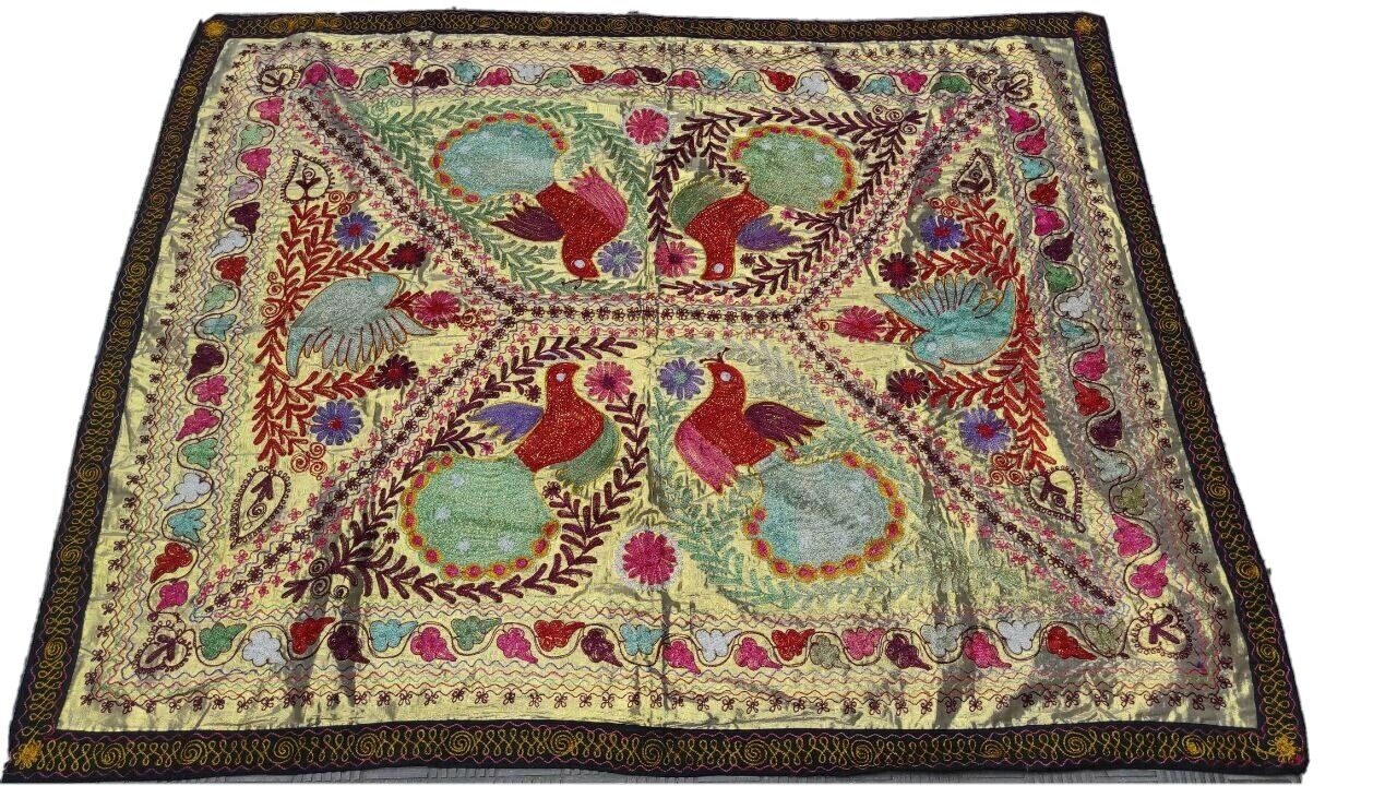 Suzani wall hanging Vintage Uzbek embroidery bedding 120x150 D-2A P10