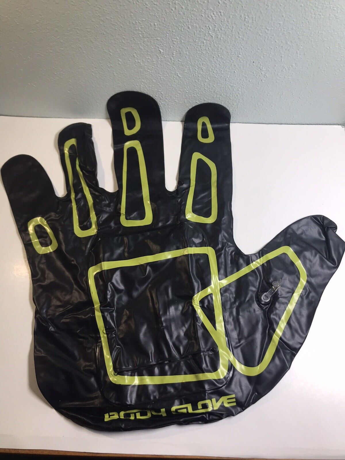Vintage Body Glove Brand Inflatable Logo Hand Black Yellow Plastic 18\