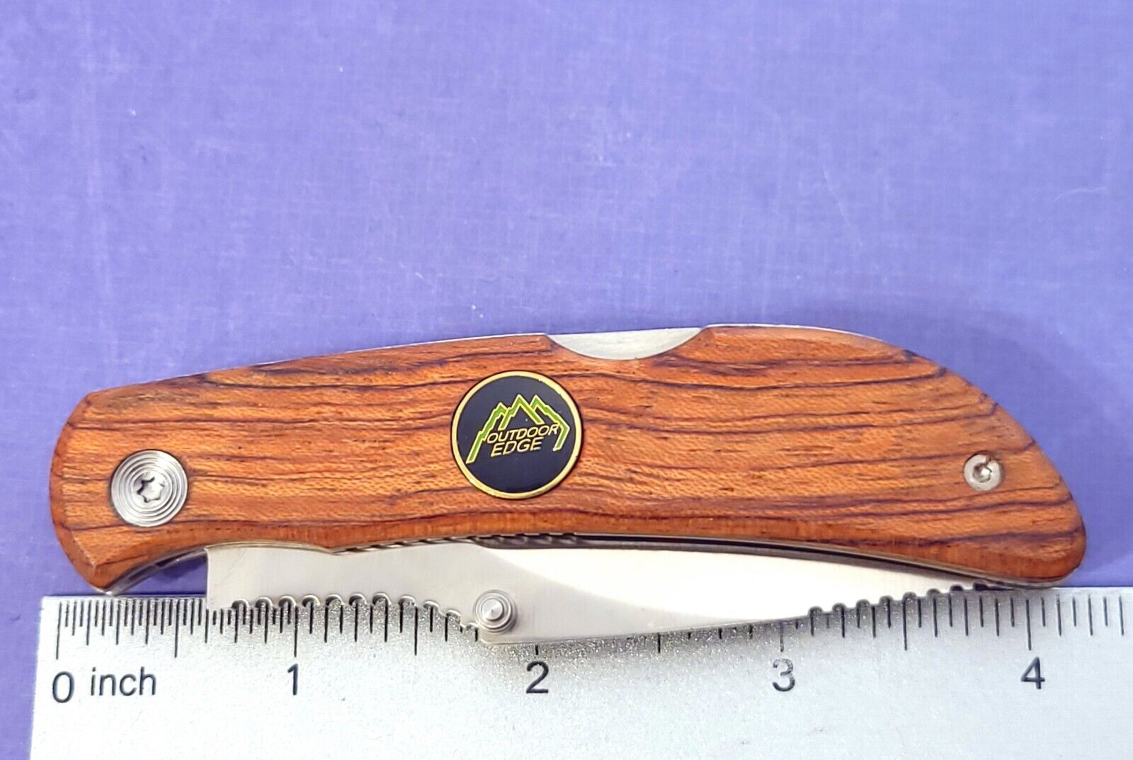 Outdoor Edge Knife Caper Lite Lockback Wood Handles AUS-8 Steel Blade