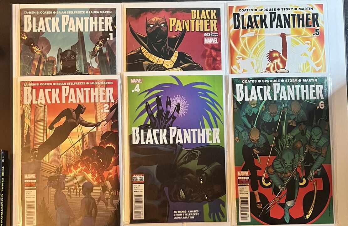 Marvel BLACK PANTHER (2016) #1, 2, 3, 4, 5, 6 + Hip Hop Variant Coates Lot