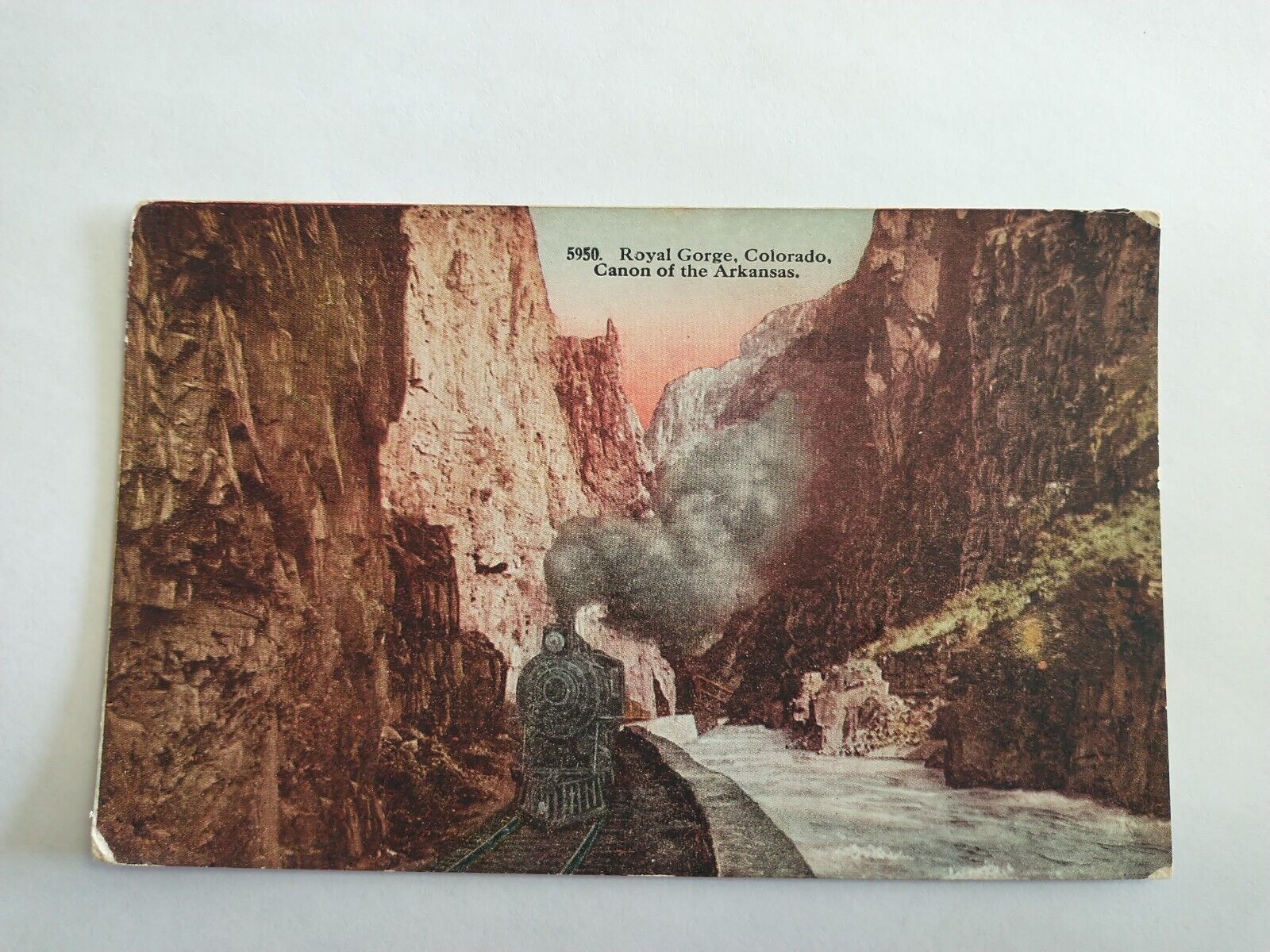 Vintage Postcard 1910\'s River Canal Royal Gorge Colorado Canon of the Arkansas