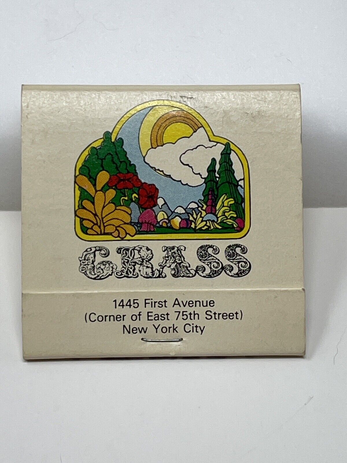 Vintage 1960s NYC Restaurant Matchbook - Grass - Early Organic Natural Food 
