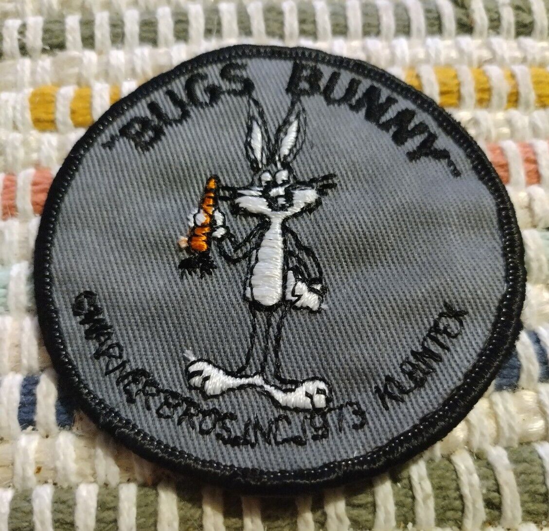 Vintage 1973 BUGS BUNNY WARNER BROS. Character Patch Embroidered NOS NEW Cartoon