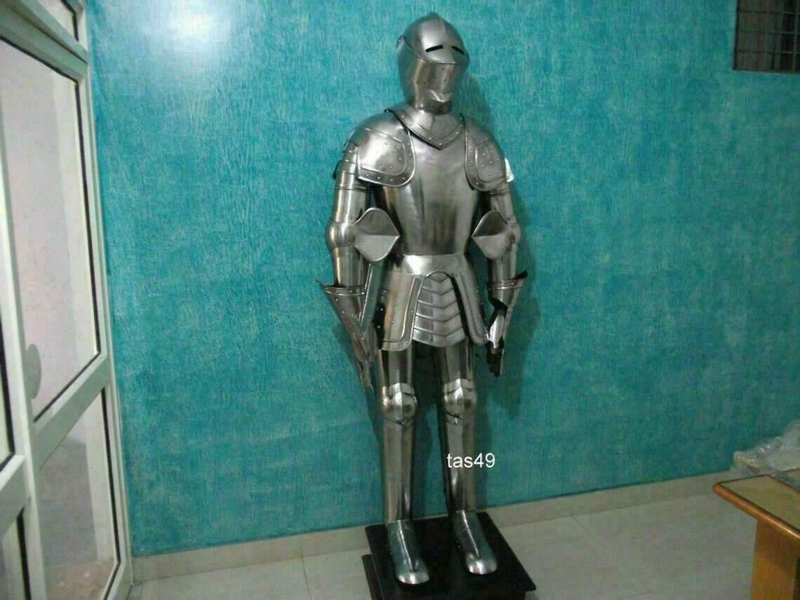 Medieval Knight Crusader Full Suit Of Armor Knight Close Face Armour Halloween