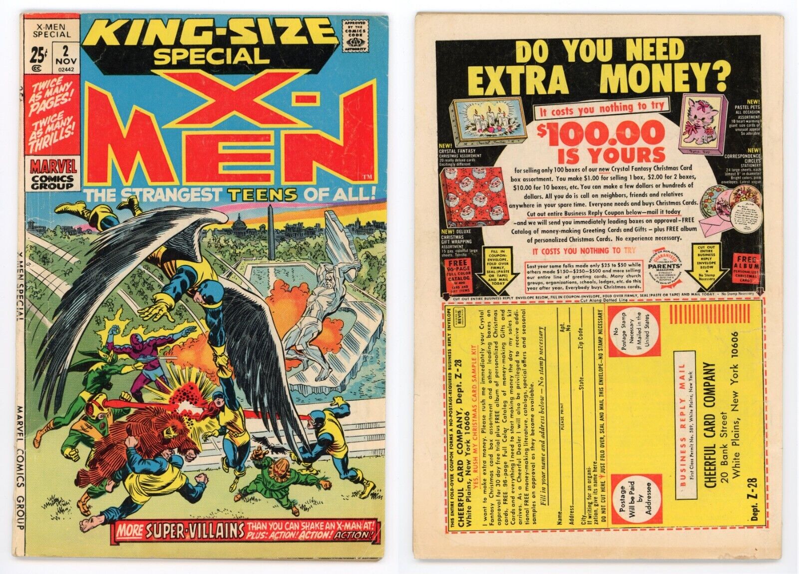 Uncanny X-Men Annual #2 (FN- 5.5) King Size Special Gil Kane Cover 1971 Marvel
