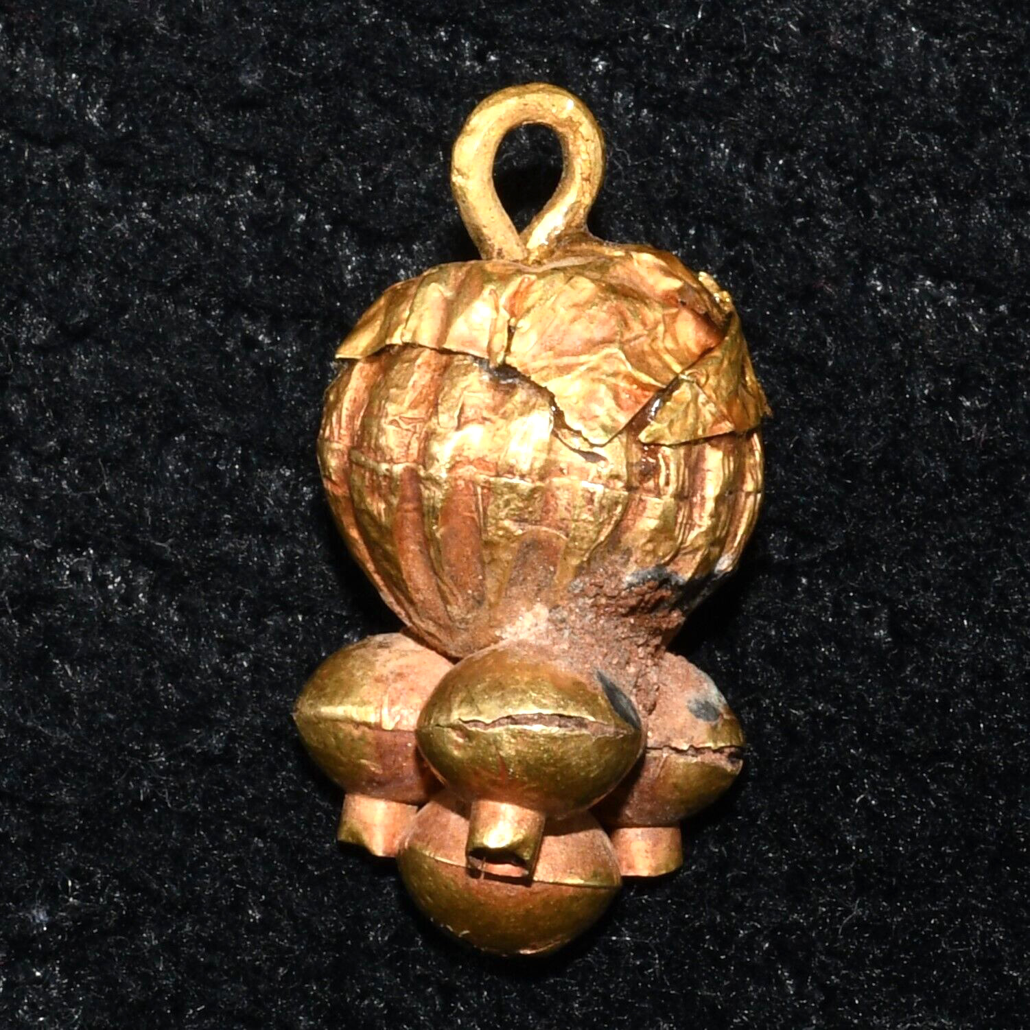 Genuine Ancient Roman Gold Pendant with Grape Cluster Design Ca. 1st Century AD