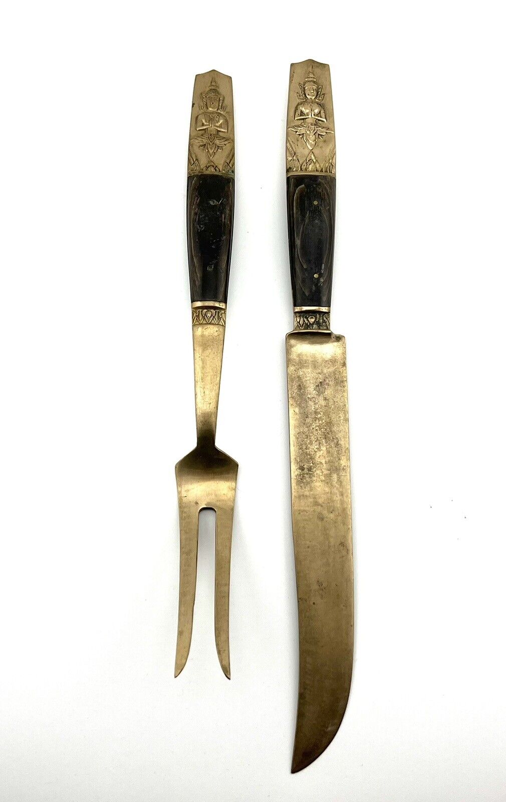 Vintage Pure Siam Bronze Thailand Knife & Fork Set