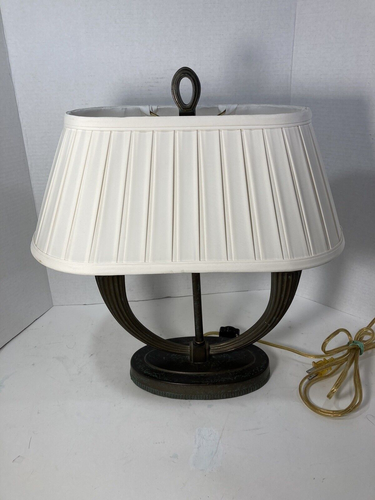 Vintage 1970’s Robert Abbey Table/Desk Lamp-Classic Bronzed 2 Horn Design 19x18”