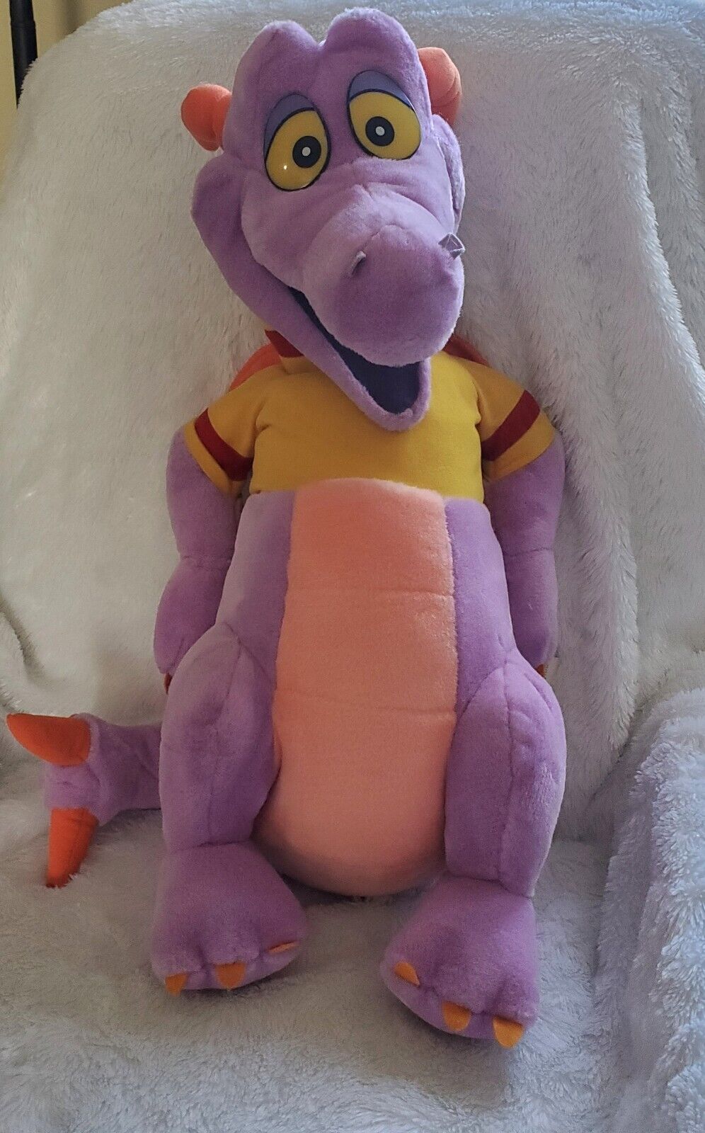 Vintage Disney World Epcot Figment Purple Dragon Puppet Plush Full Body Toy RARE