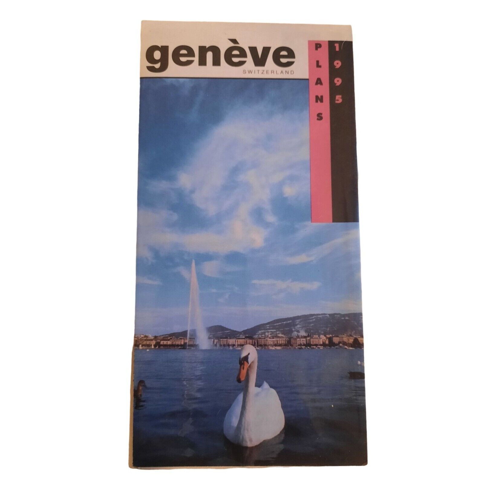 Vintage Geneva Switzerland Tourist Map 1995