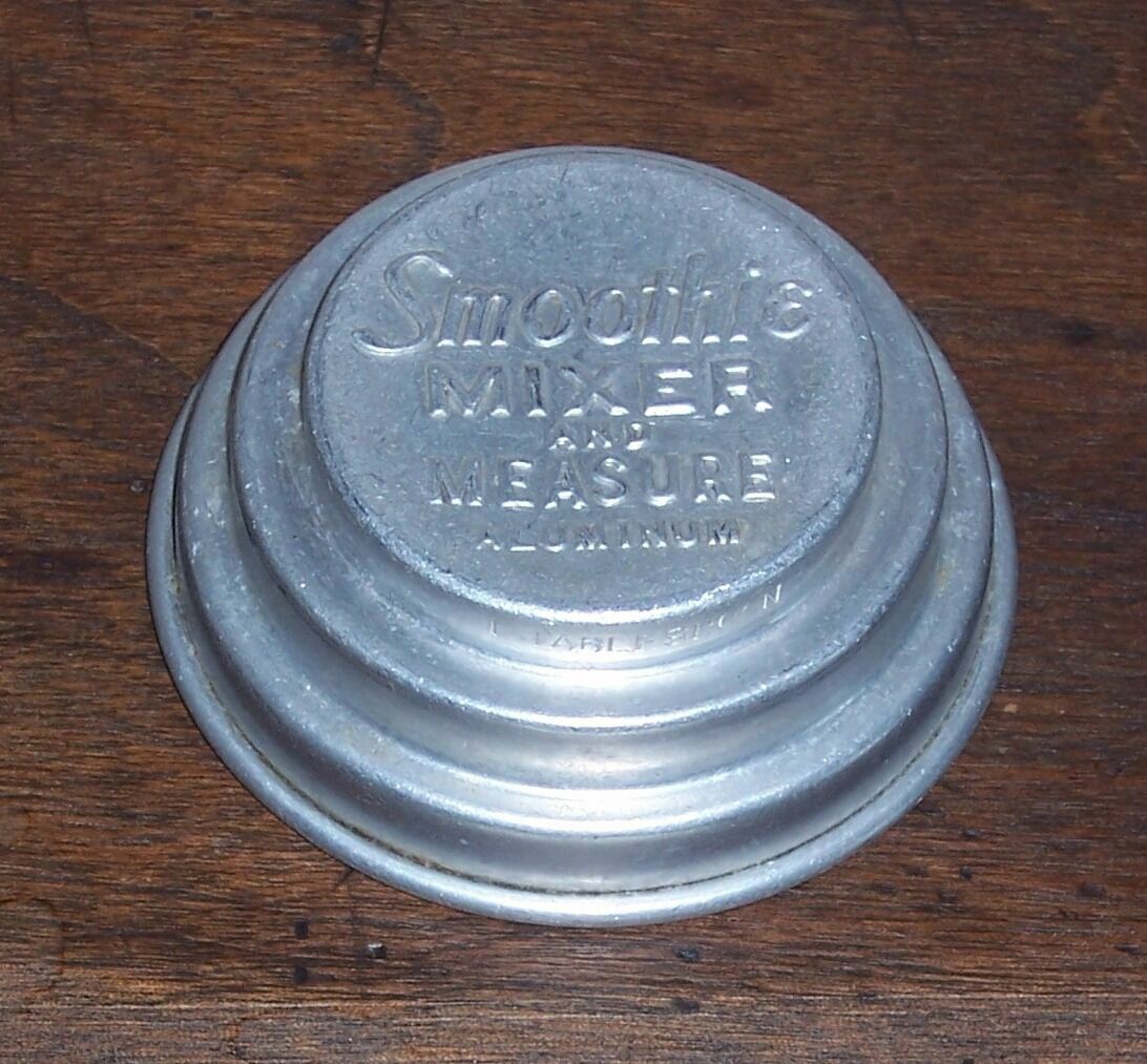 2 Smoothie Mixer and Measure Aluminum Lids - 1 Tblsp Measure - Vintage Shaker