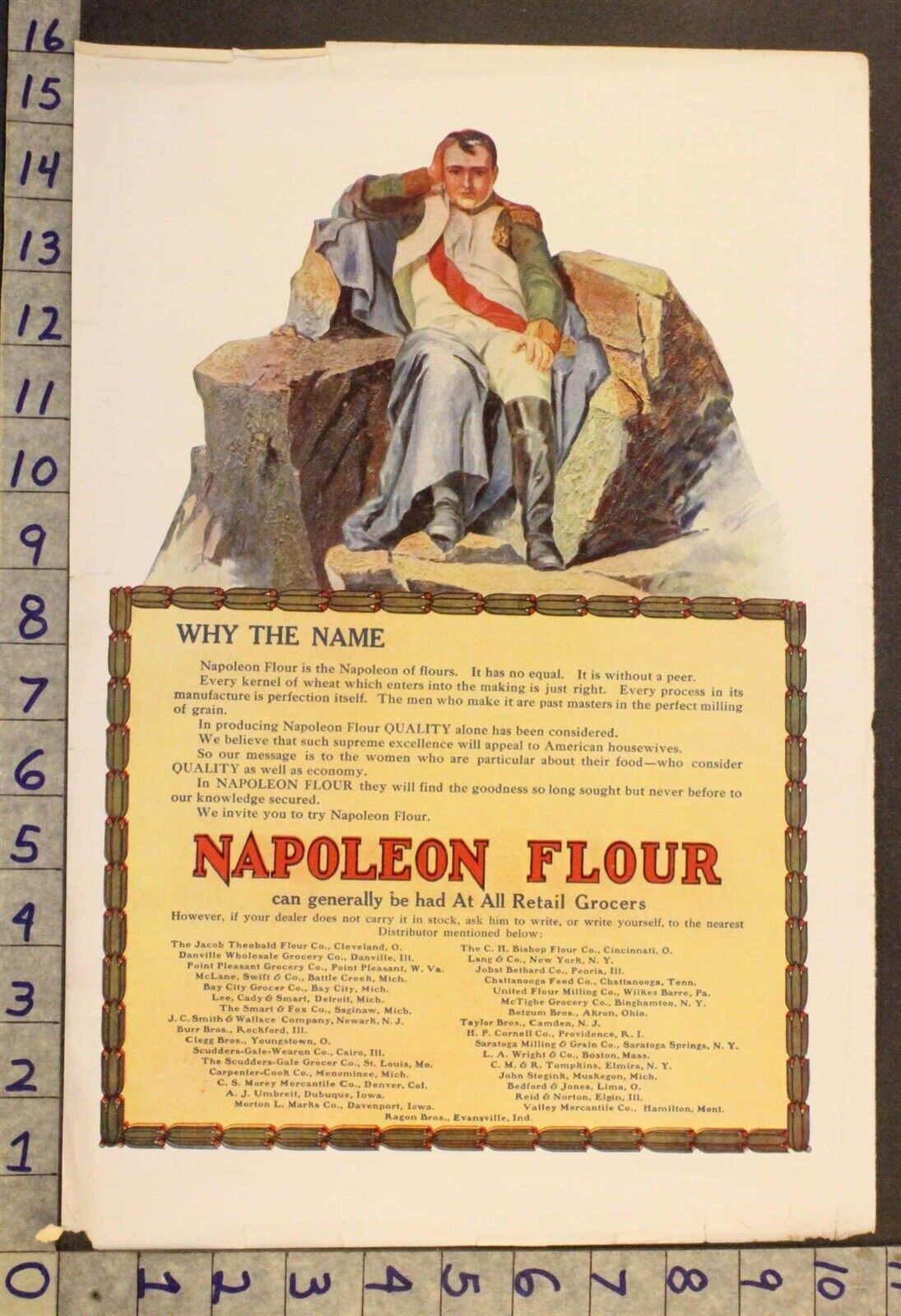 1912 NAPOLEON FLOUR FRENCH MILITARY FOOD BAKE COOK KITCHEN HOME DECOR ART ADX015