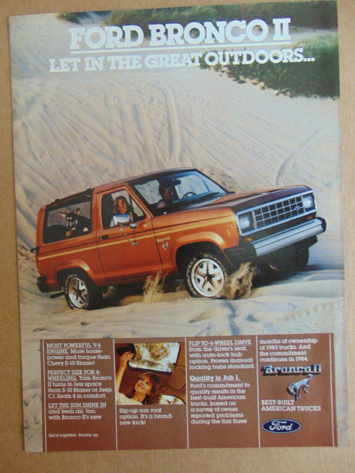 1984 FORD BRONCO II vintage art print ad