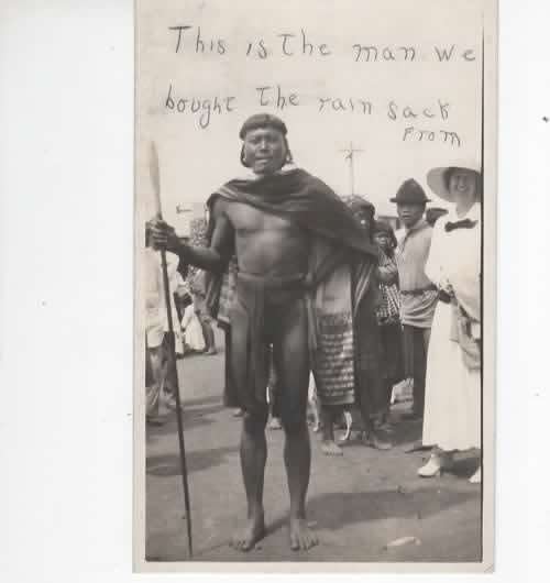 Native American with spear  1920  RPPC