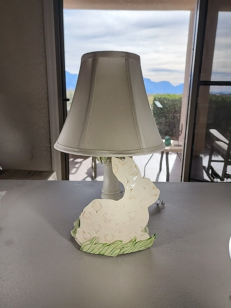 Laura Haley Designs Ceramic Garden Rabbit Bunny Charming Table Lamp 