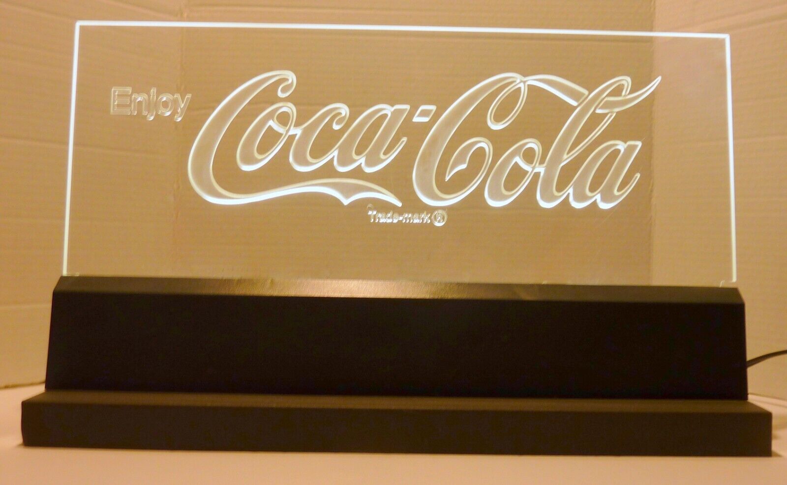 Coca Cola Light Up Edge Light Vintage  Free Standing Sign 18.5\