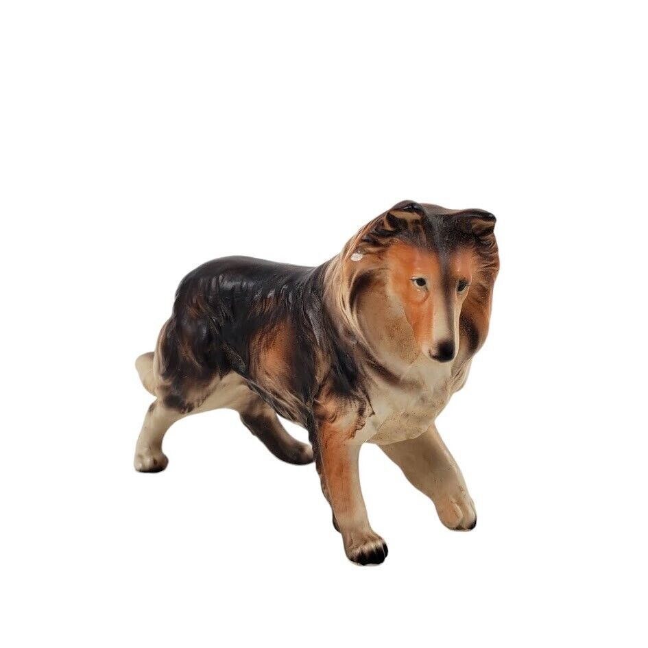 Vintage Collie Dog Figurine Porcelain Lassie Look Alike 4\