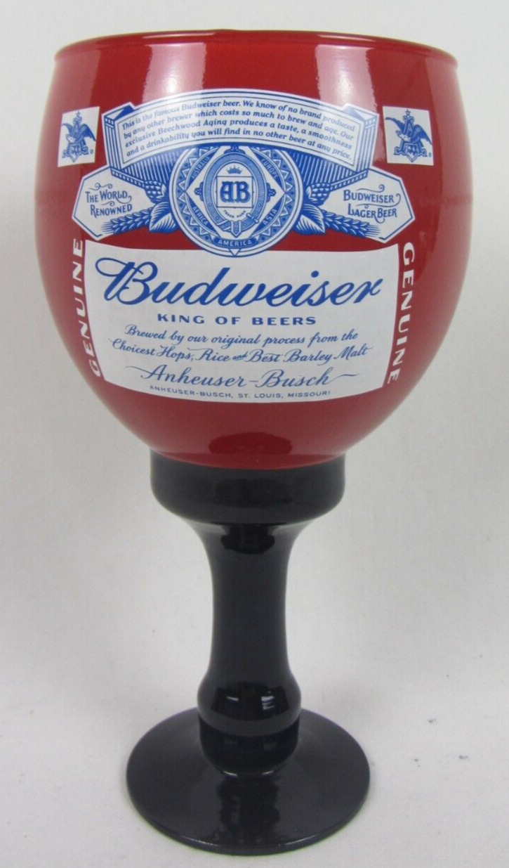 Budweiser - This Buds For You - Red Glass Goblet - Anheuser Busch - King of Beer