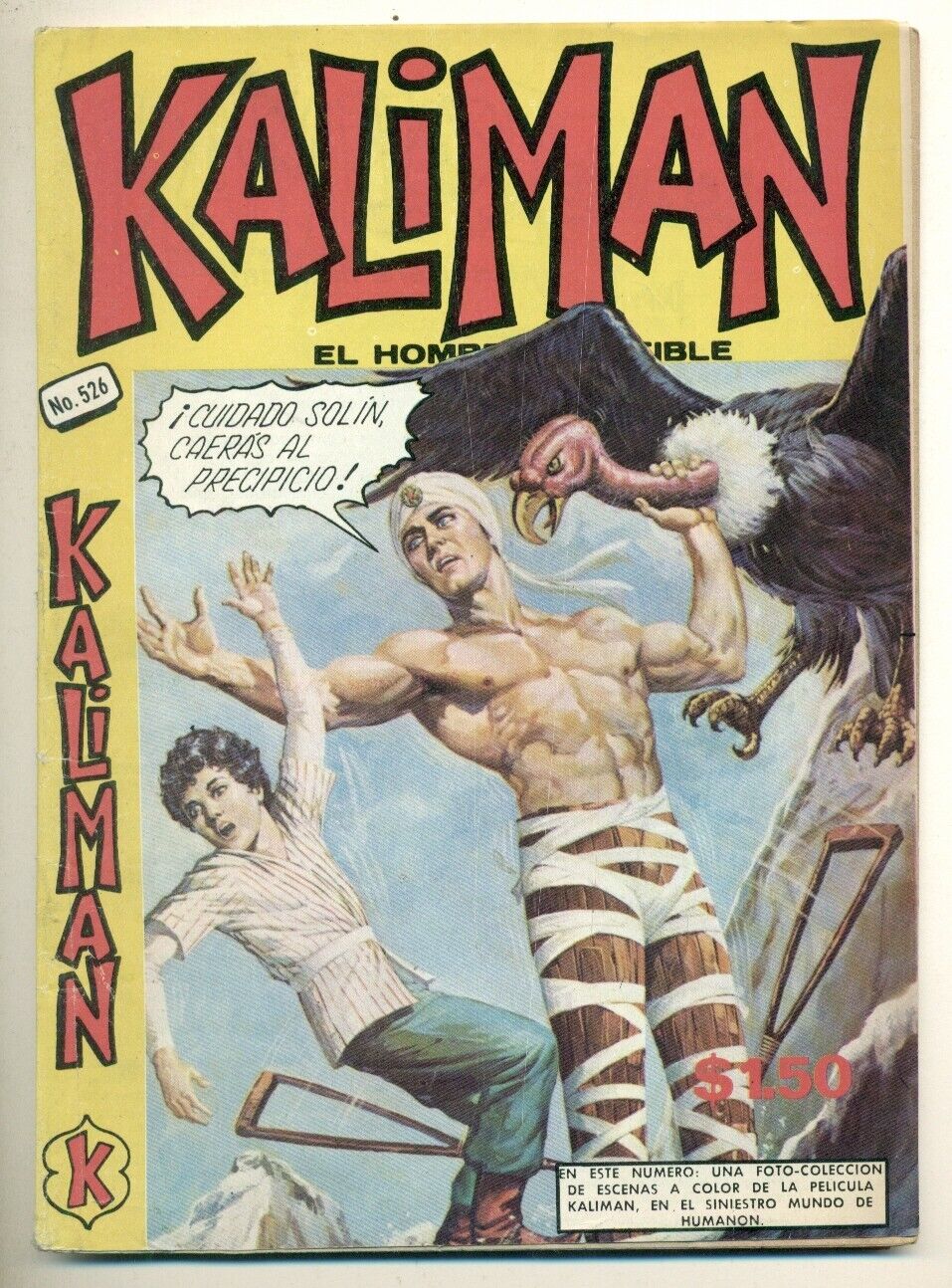 KALIMAN El Hombre Increíble #526 Promotora K Comic 1975, 15 x 21 cm
