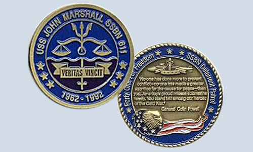 USS John Marshall SSBN 611 Submarine Challenge Coin 41 for Freedom 