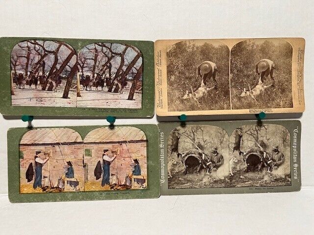 stereoscope cards, hunting, lot of 16