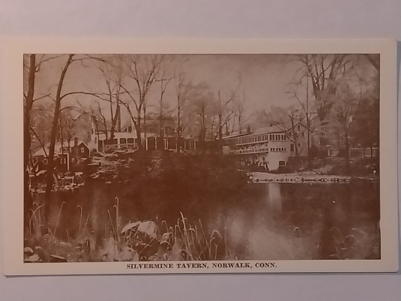 The Silvermine Tavern Millpond Waterfall  Postcard 